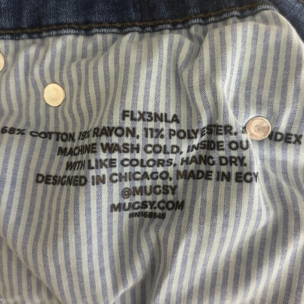 Mugsy Lake Shore Jeans Mens 36x30 Blue Slim Straight Stretch FLX3NLA Comfort